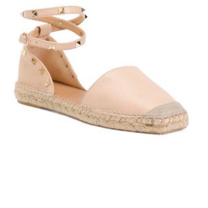 Maypol Made In Spain Leather Flat Closed Toe Espadrilles